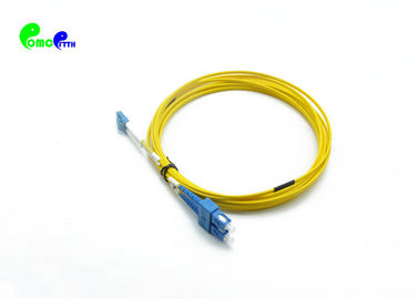 10M LC UPC to SC UPC Single Mode Fiber Patch Cable Duplex LSZH Yellow Zipcord Patch Cord